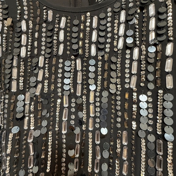 NWT | Mac Duggal 93590A Coal Embellished Neck Long Sleeve Fitted Dress Size 10 - Picture 7 of 12